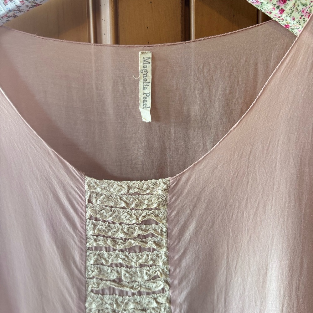 Magnolia Pearl Blush Top with Lace Accents